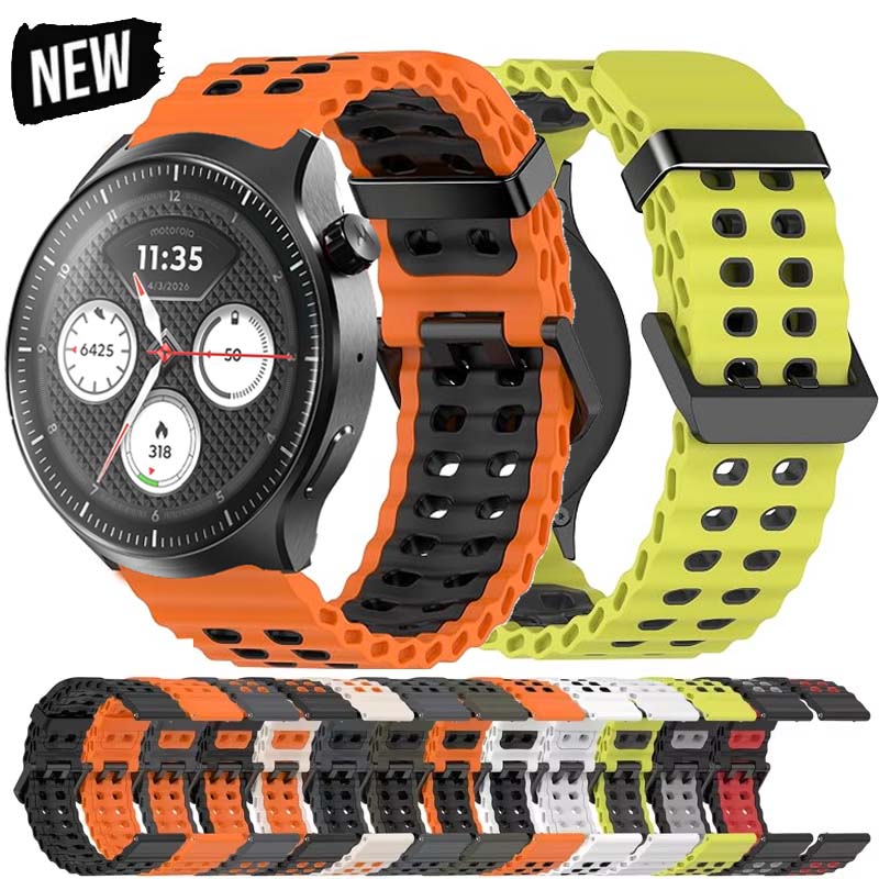 Дышащий двухцветный силиконовы – обзор и цена Motorola Smartwatch Accessories